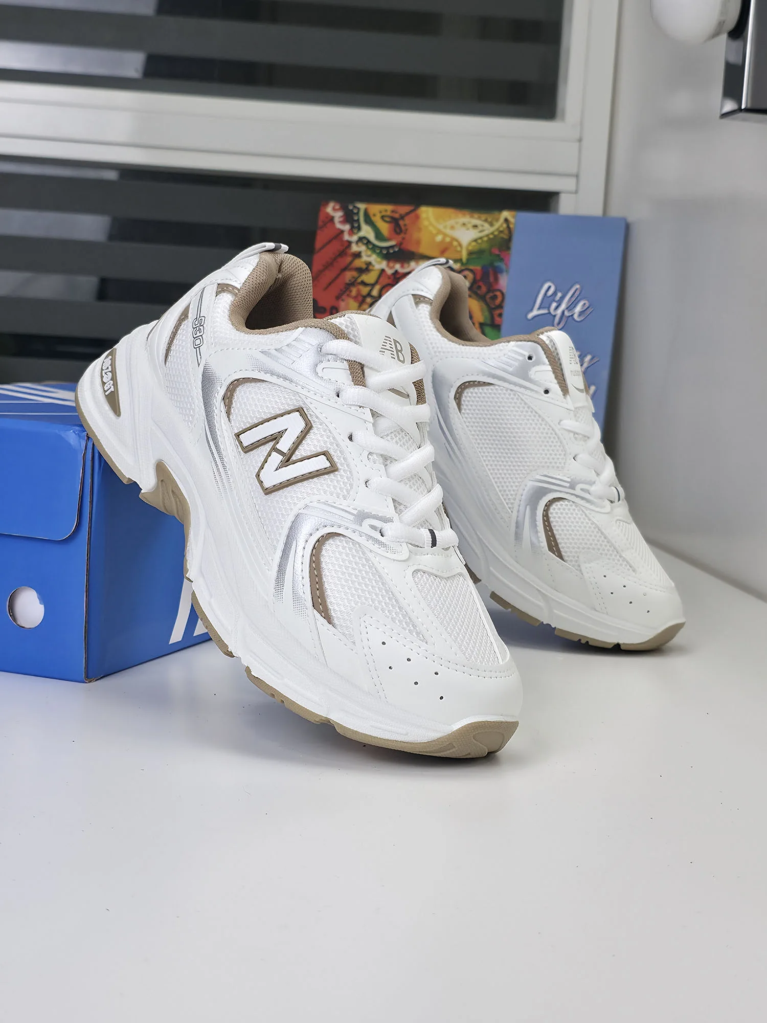 Baskets - Blanc/Beige - AB-530