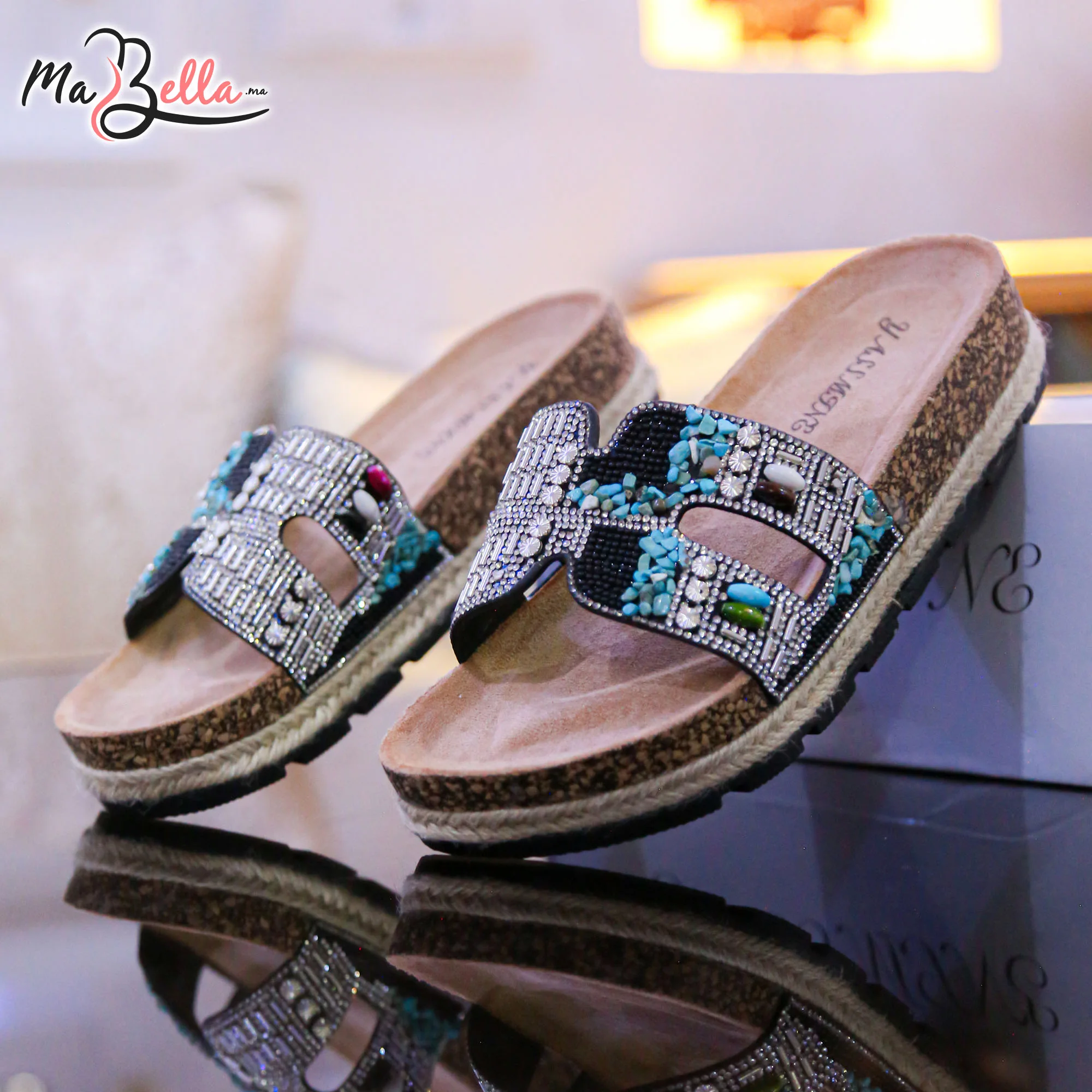 Sandale Plate - Noir - MES11