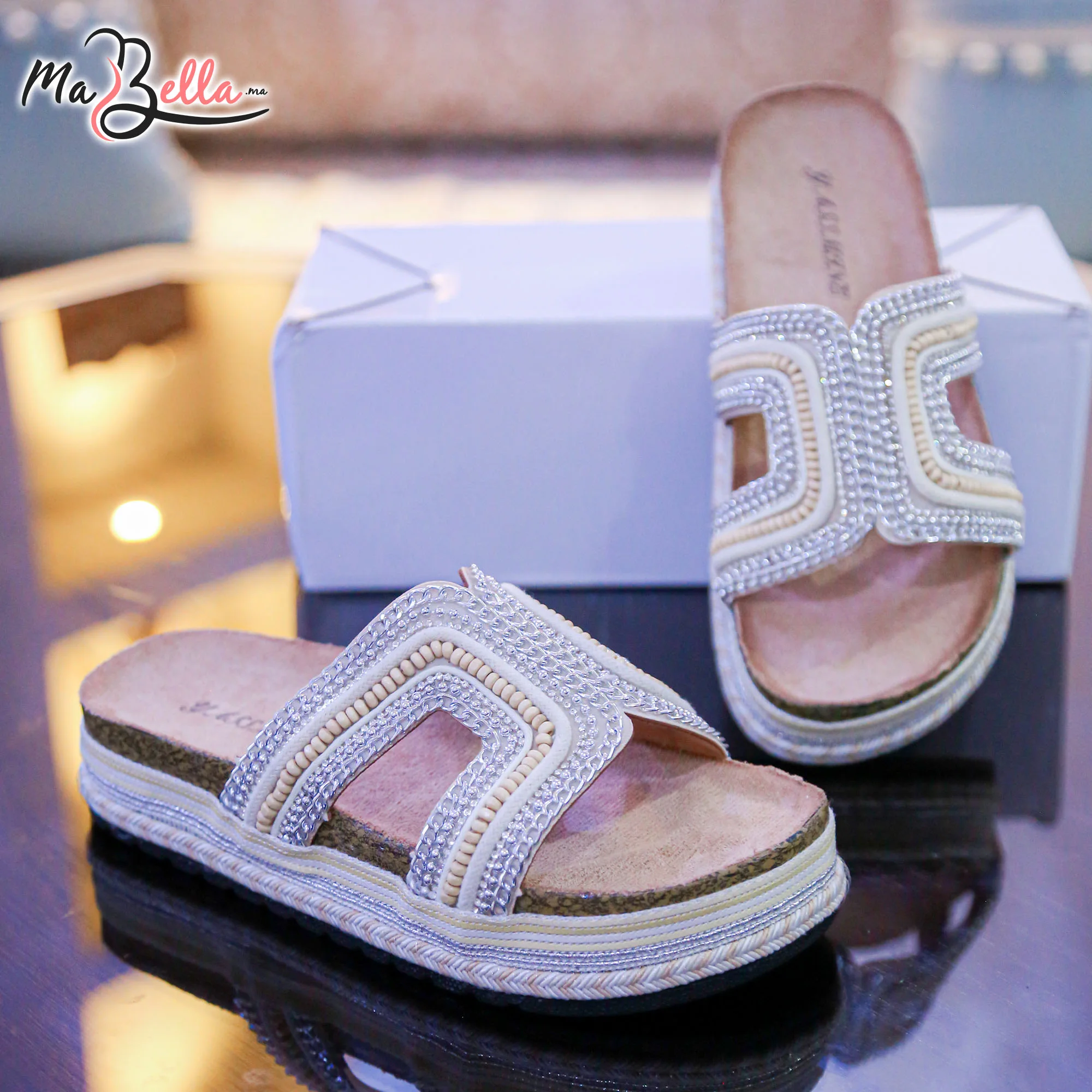 Sandale Plate - Beige - TC-2025