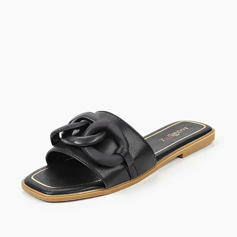 Sandale Plate - Noir - RF-2339