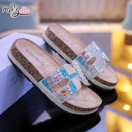 Sandale Plate - Beige - MES11