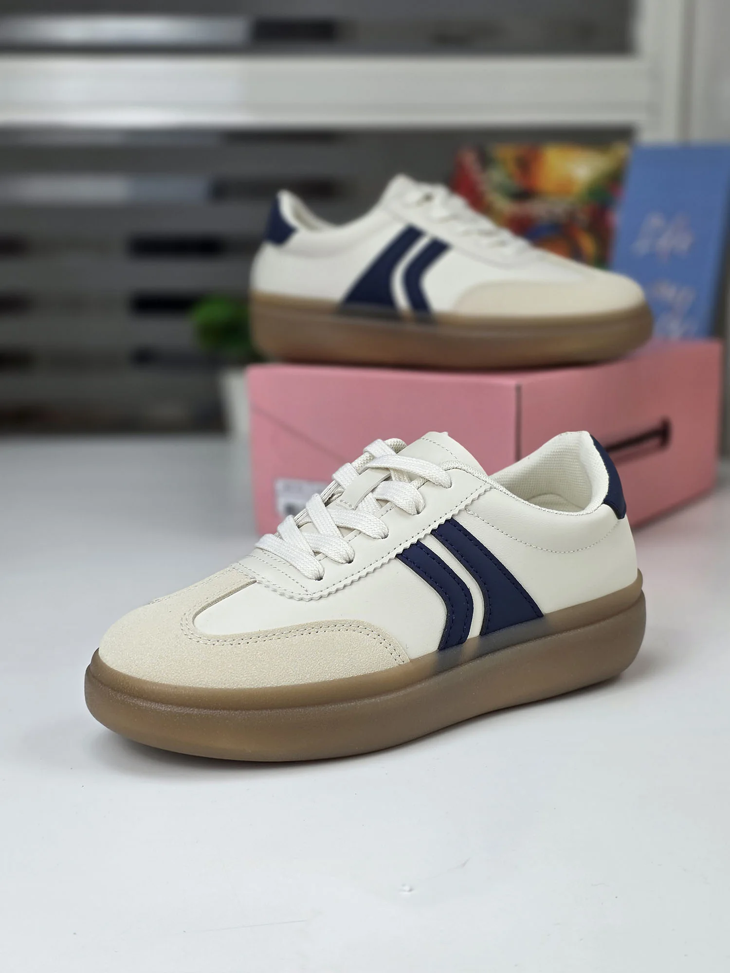 Baskets - Beige/Bleu - MB88-712