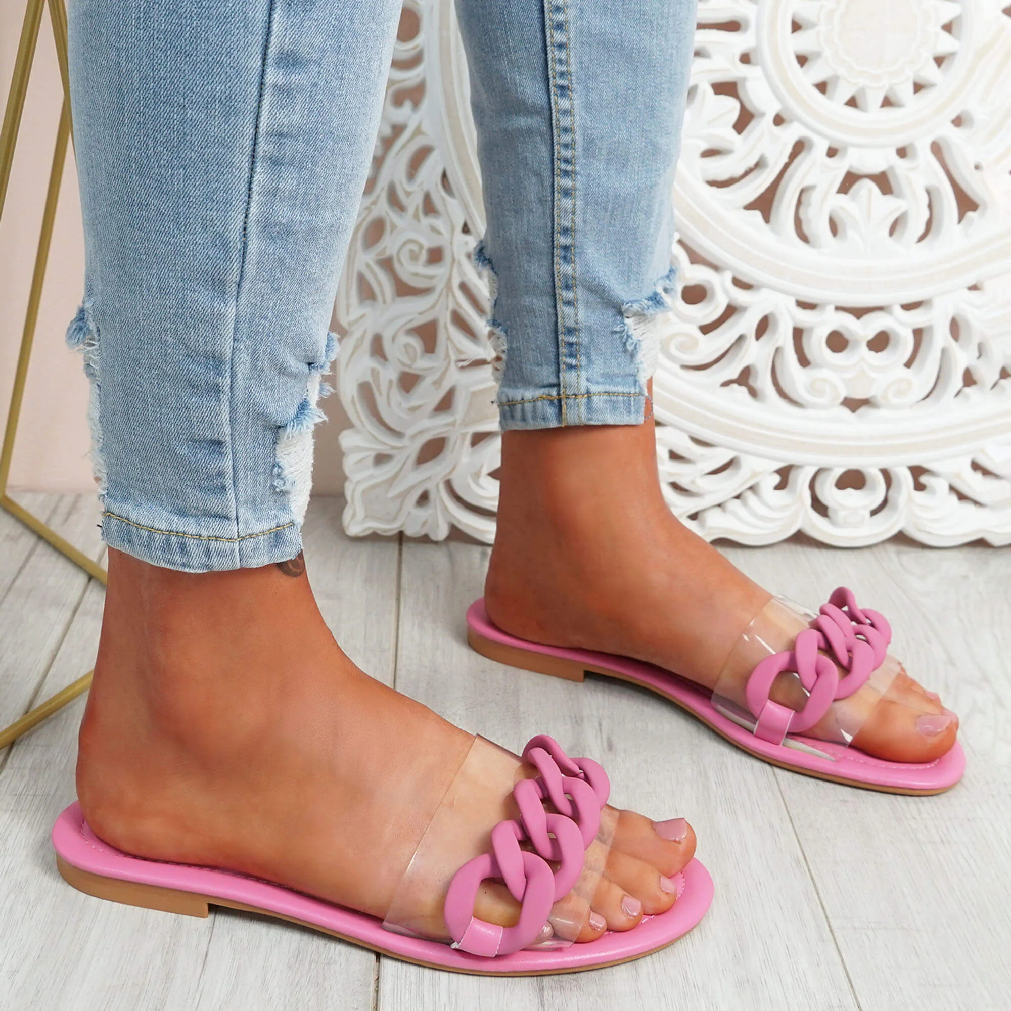 Sandale Plate - Fuchsia - RF-627