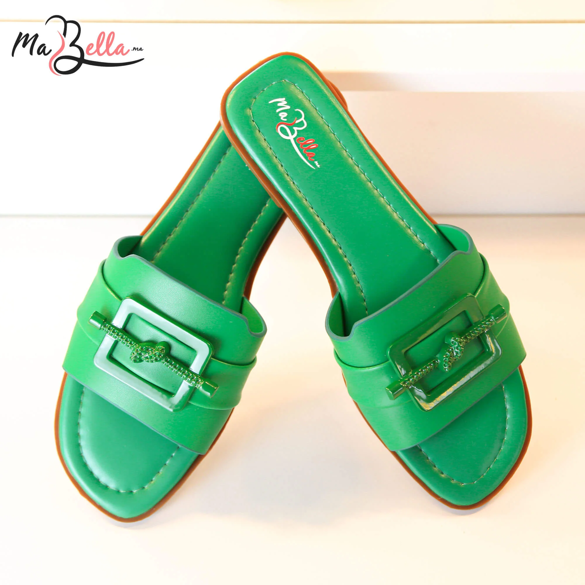 Sandale Plate - Vert - LA TRÉCE-2500