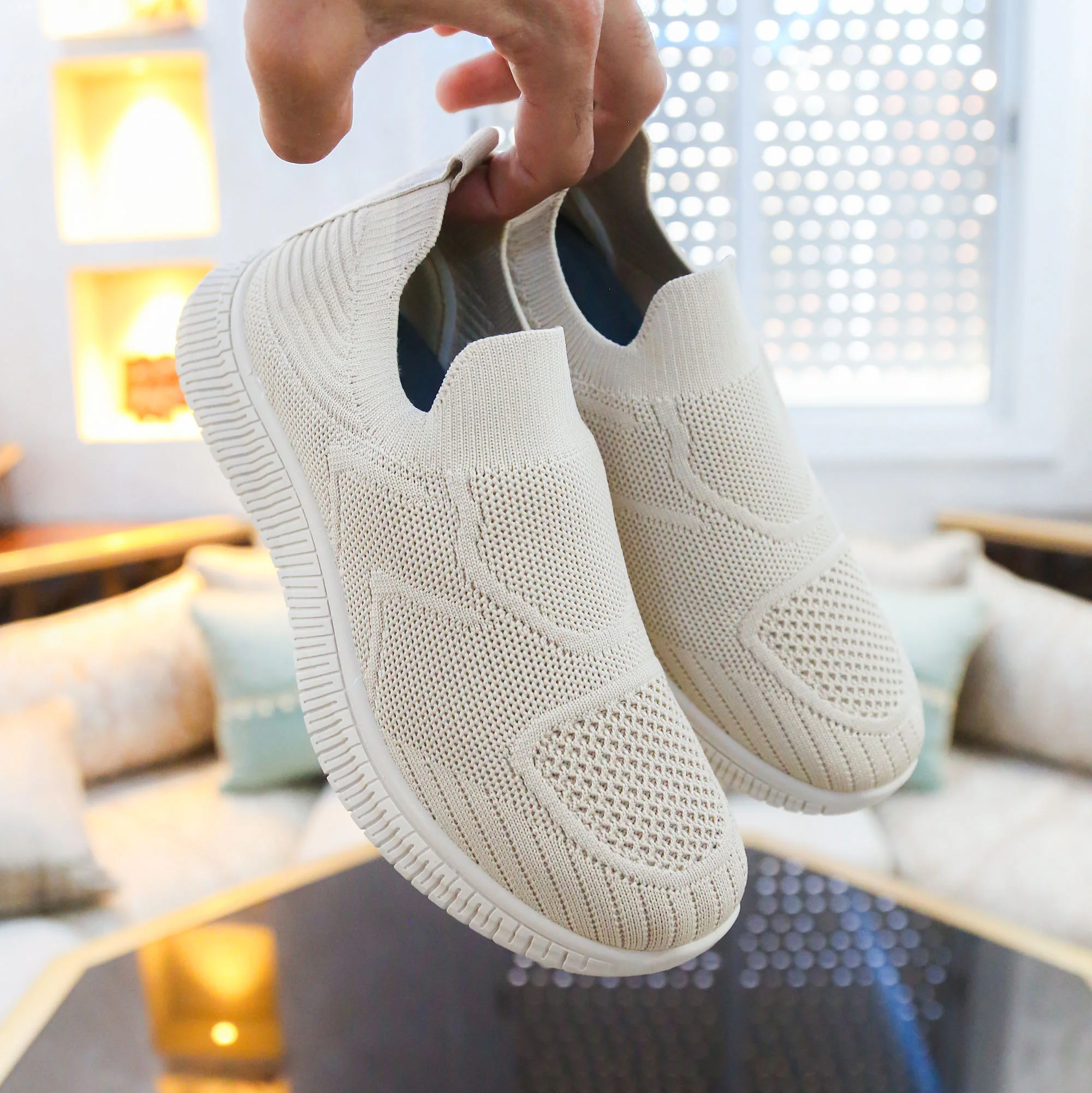 Baskets pour Femmes - Beige - OC-B9