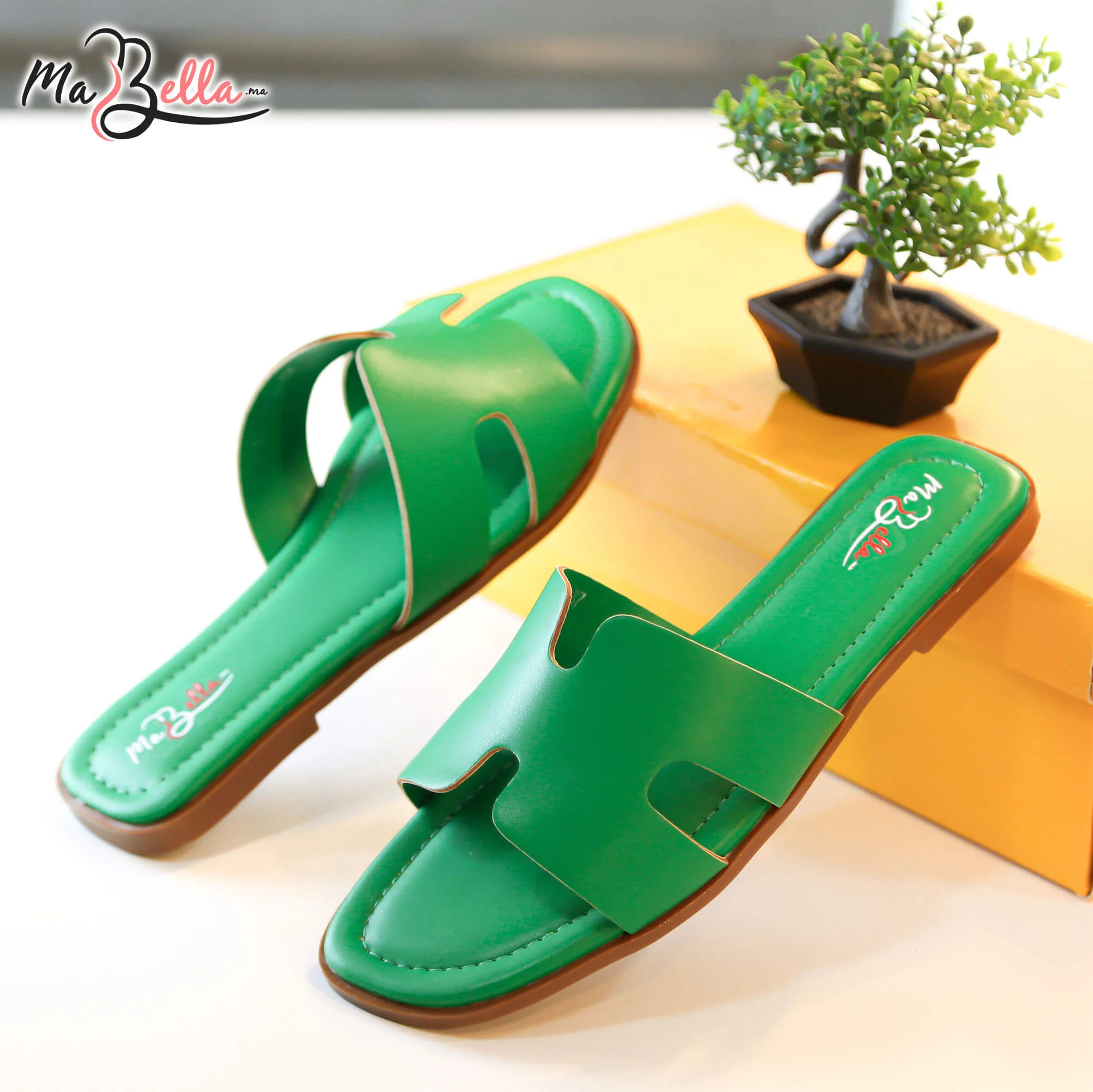 Sandale Plate - Vert - HRMS-01