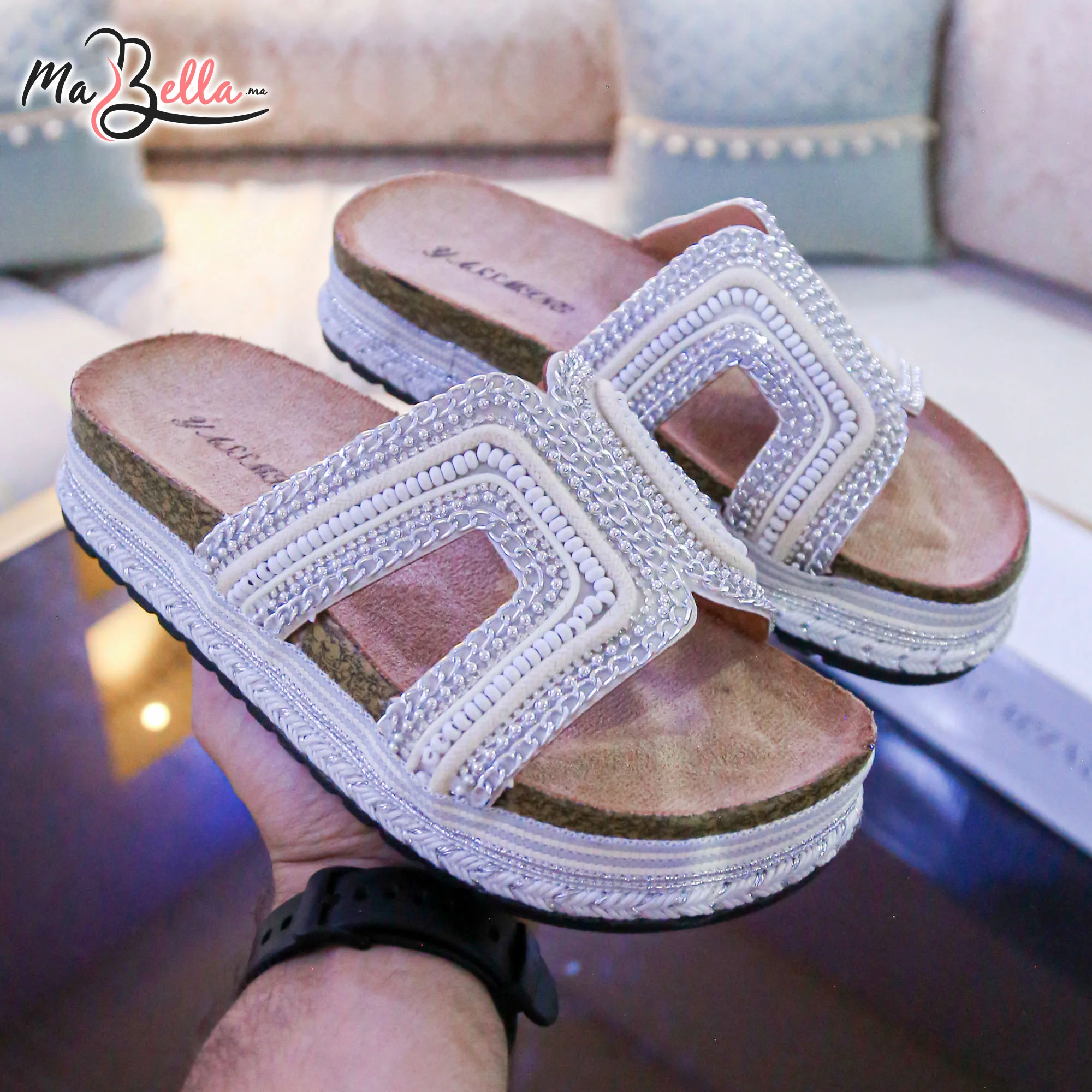 Sandale Plate - Blanc - TC-2025