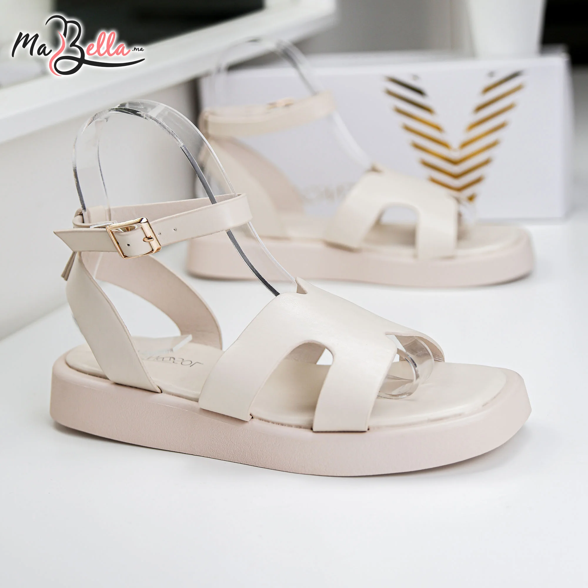 Sandale Plate - Beige - LX-2548