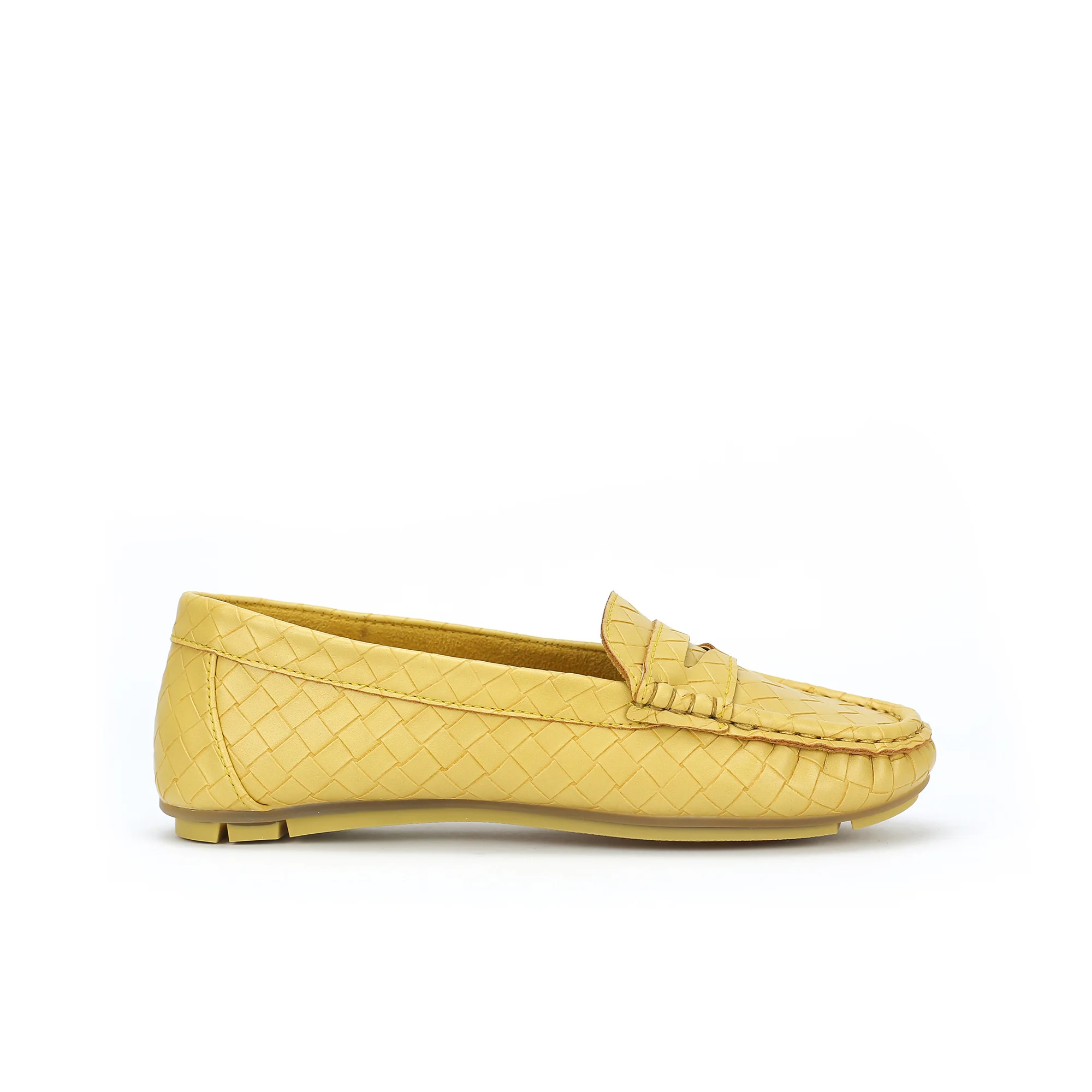 Mocassins pour Femmes - Jaune - Tressé - SM/6493