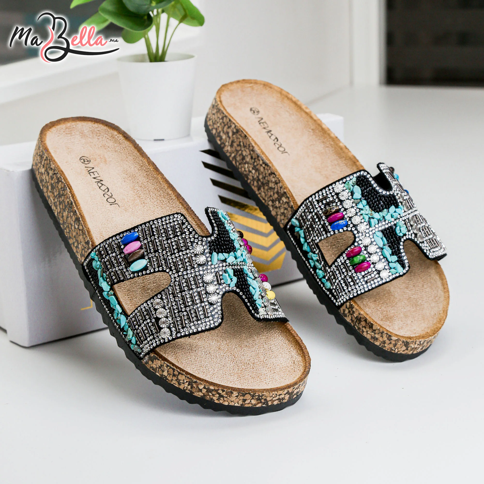 Sandale Plate - Noir - LS2023-01