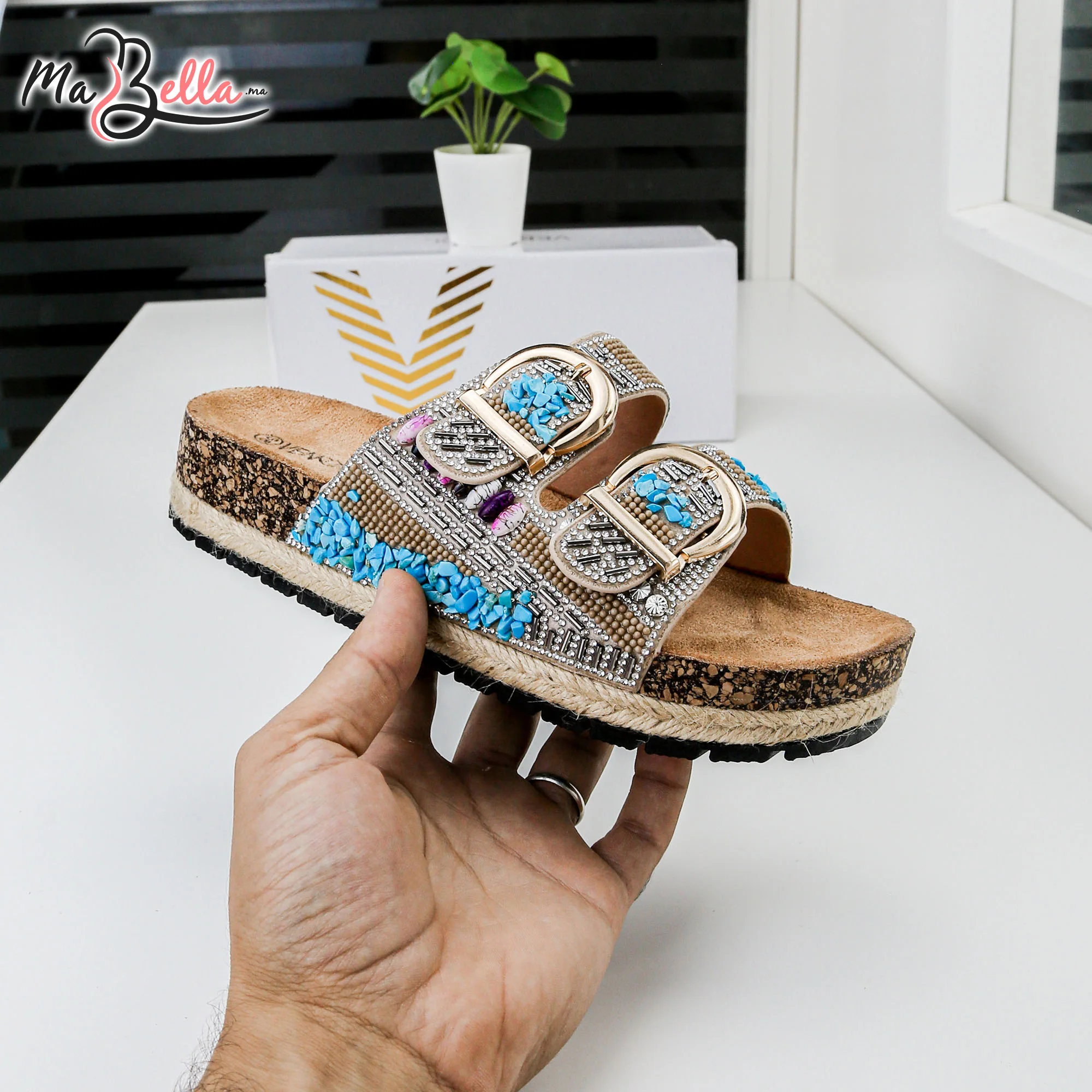 Sandale Plate - Beige - TC-3553