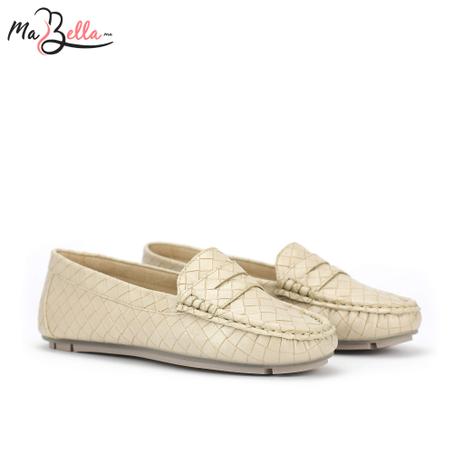 Mocassins pour Femmes - Beige - Tressé - SM/6493
