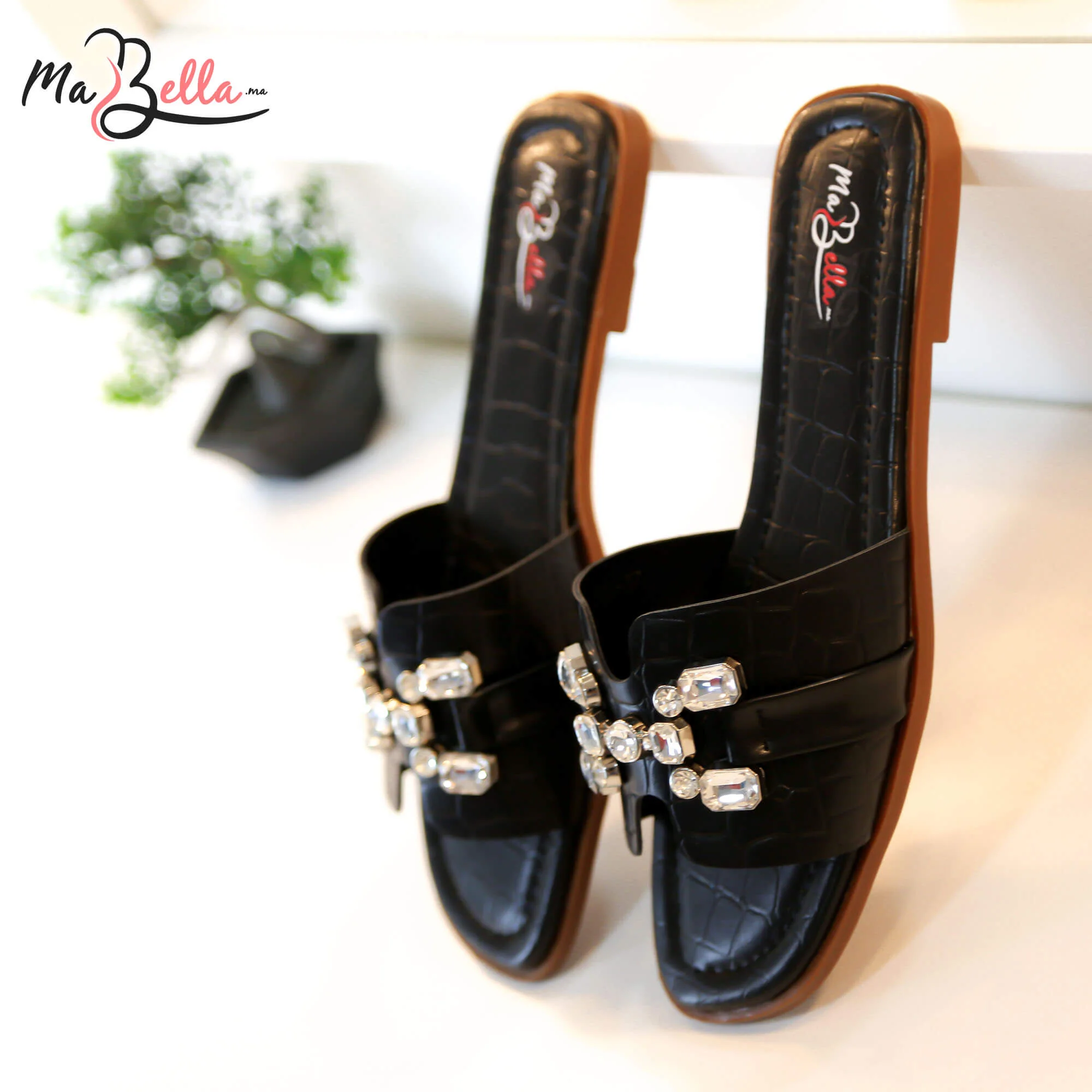 Sandale Plate - Noir - RF-HRMS***