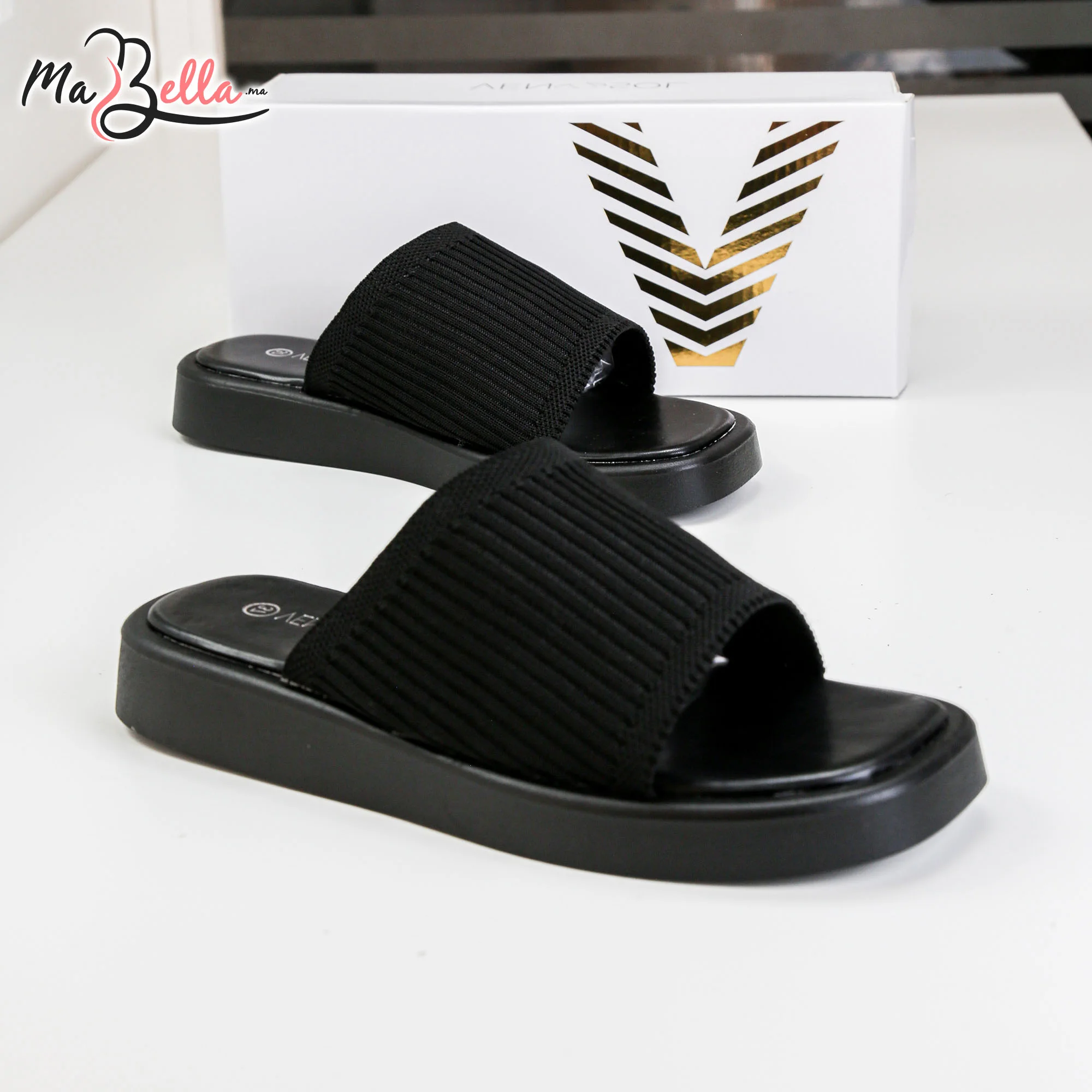 Sandale Plate - Noir - TP-3878