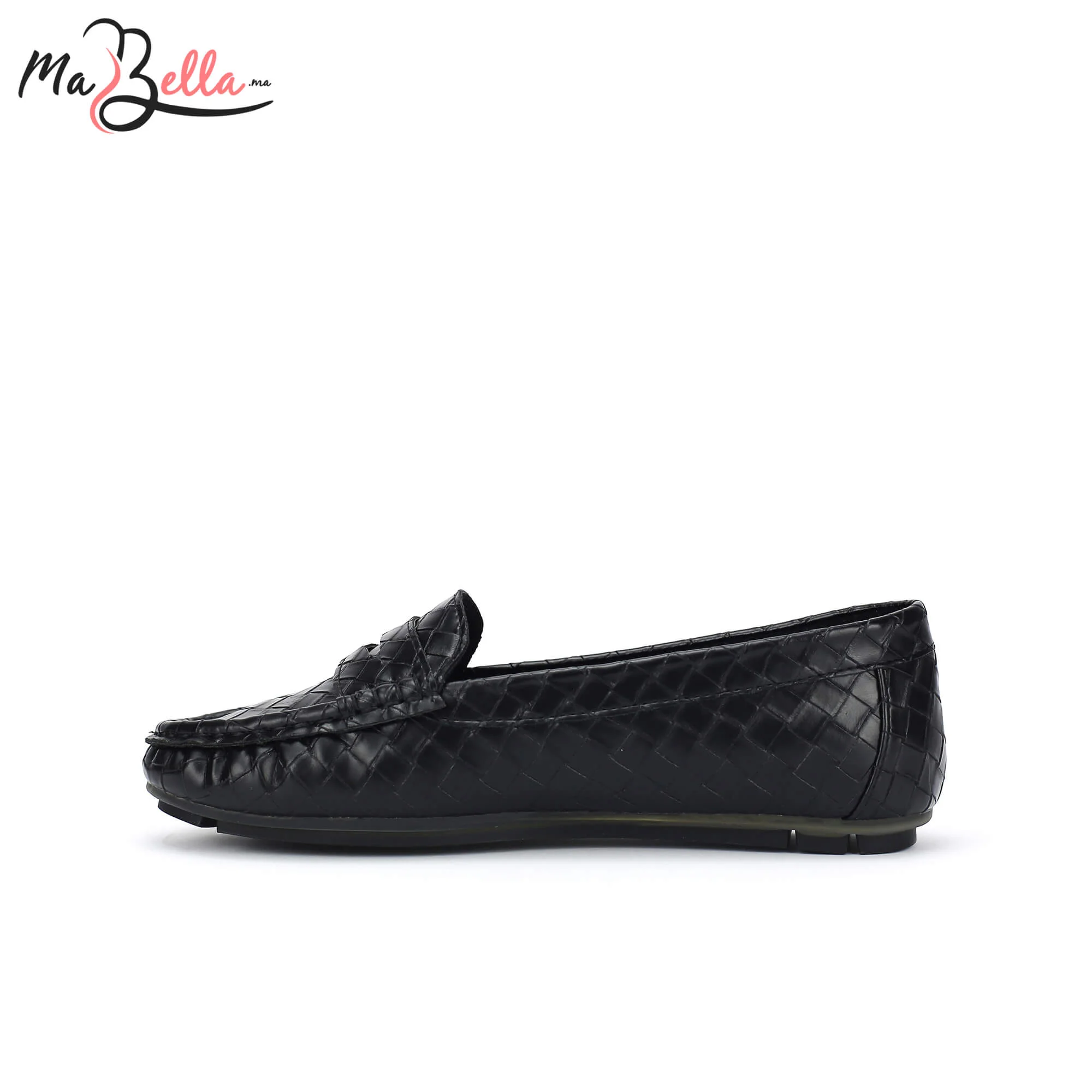 Mocassins pour Femmes - Noir - Tressé - SM/6493