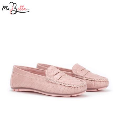 Mocassins pour Femmes - Rose - Tressé - SM/6493
