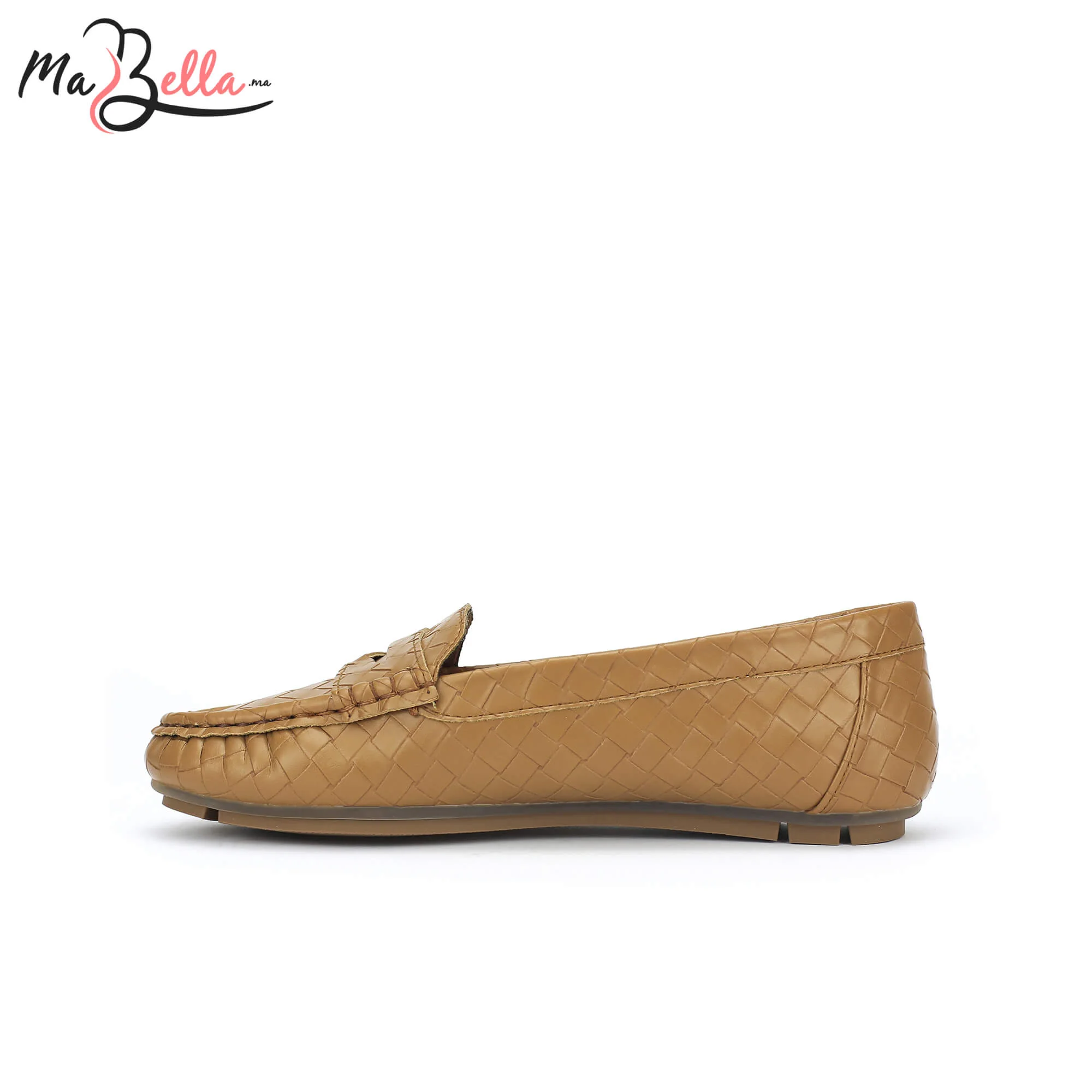 Mocassins pour Femmes - Camel - Tressé - SM/6493