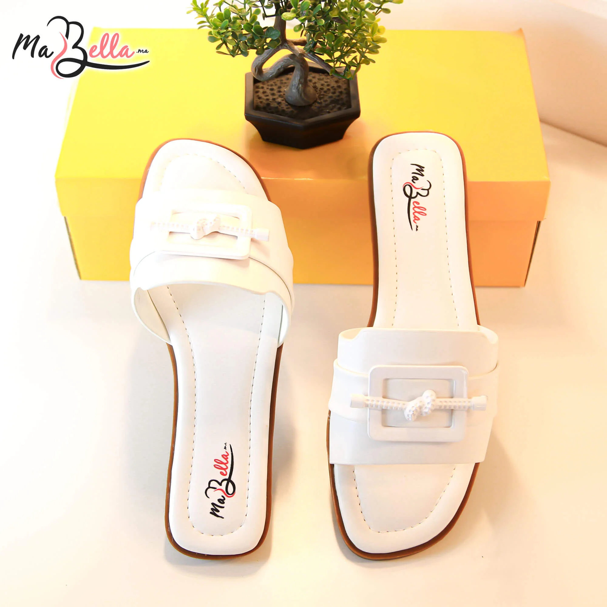 Sandale Plate - Blanc - LA TRÉCE-2500