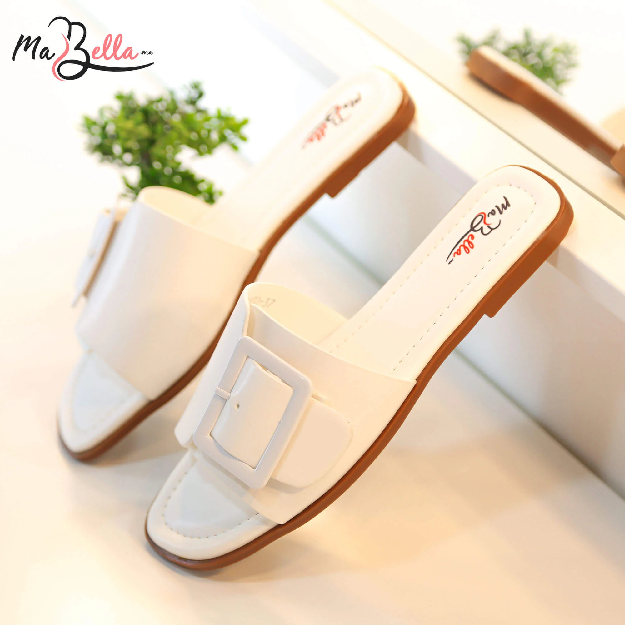 Sandale Plate - Blanc - BZIM-2400