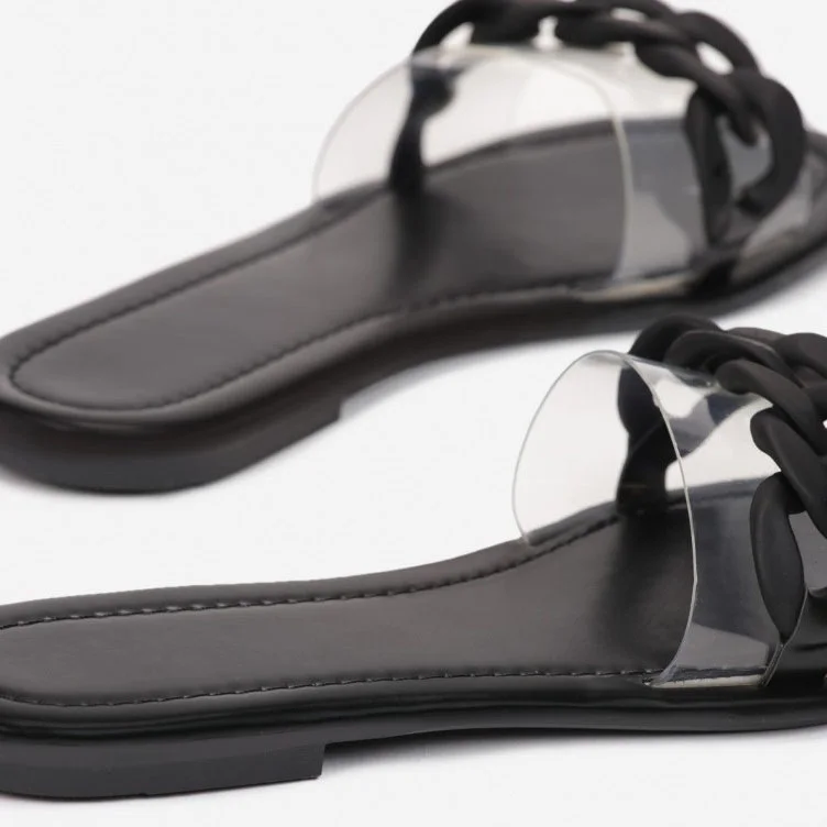 Sandale Plate - Noir - RF-627