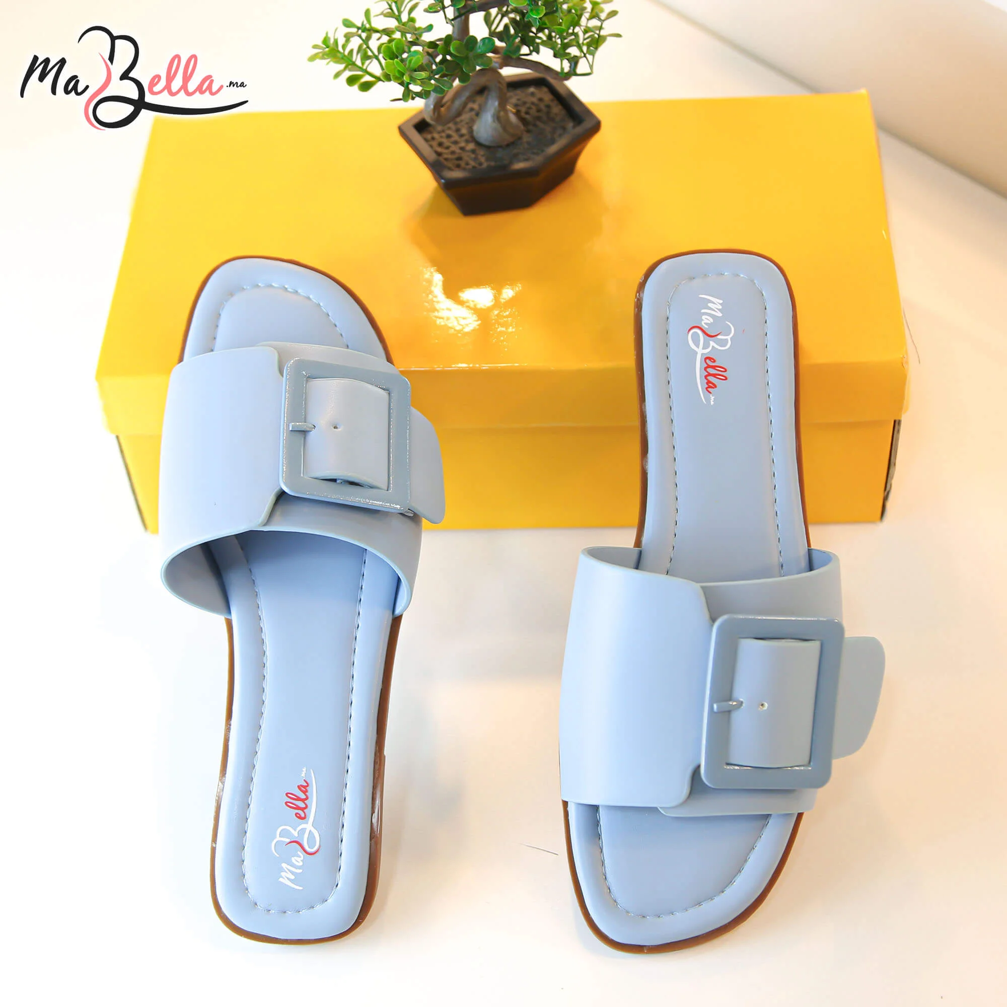 Sandale Plate - Bleu Ciel - BZIM-2400