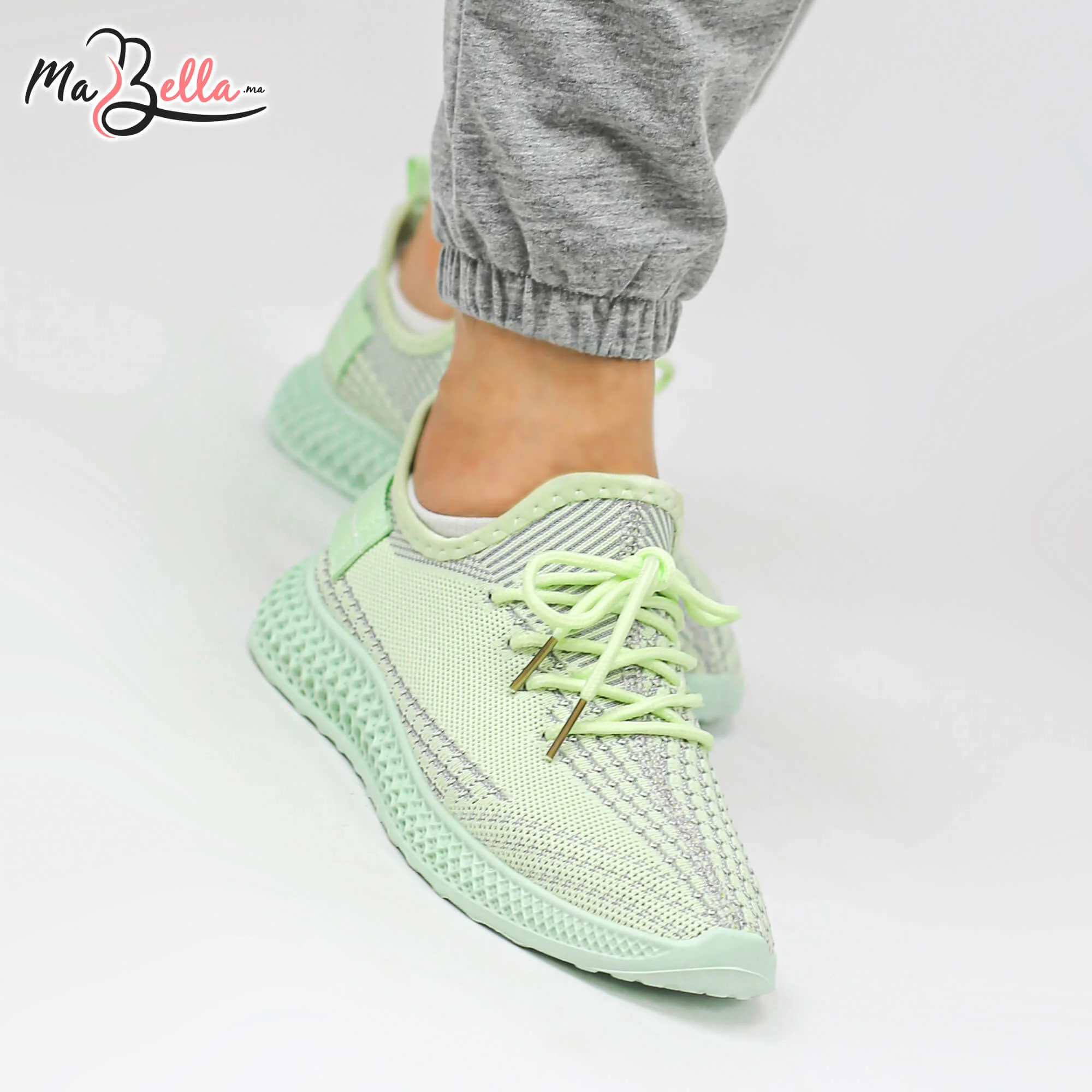 Baskets pour Femmes - Vert - MB-8-3