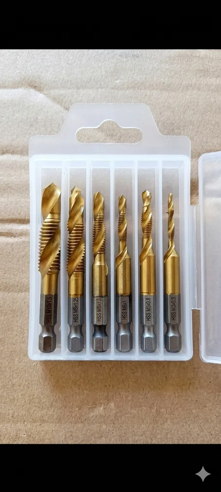 Titanium Coated HSS Drill Tap Bits Set (Metric).