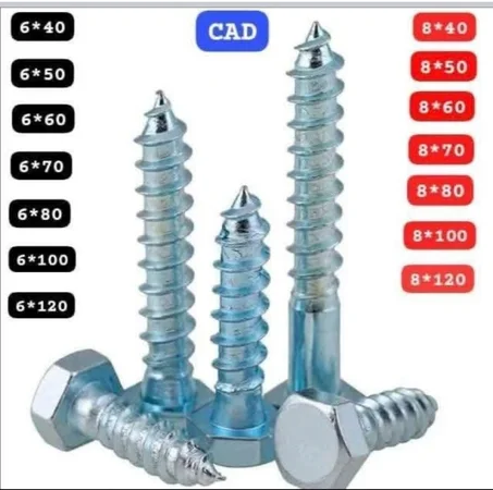 Hex Head Coach Screws (or Lag Screws/Lag Bolts).