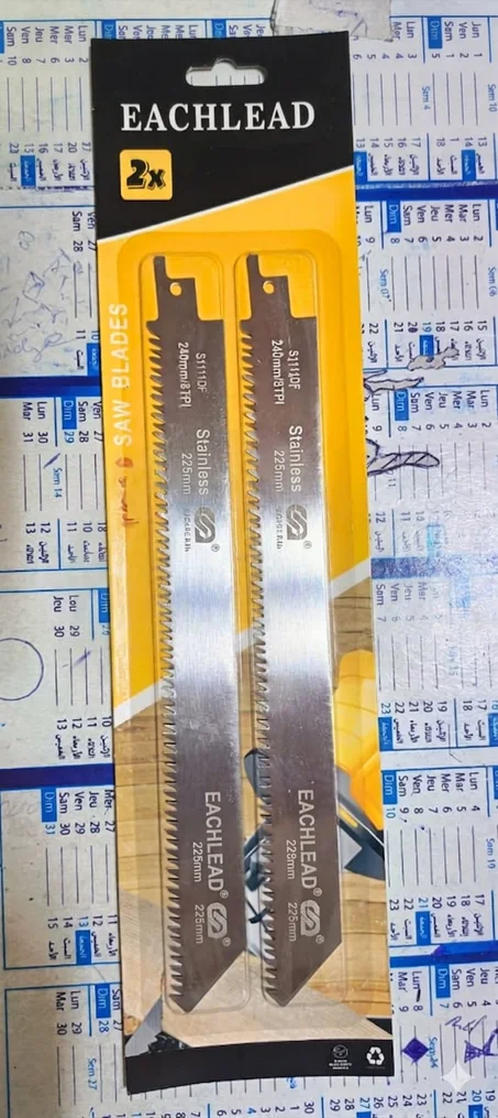2-pack of stainless steel reciprocating saw blades, branded by Eachlead.