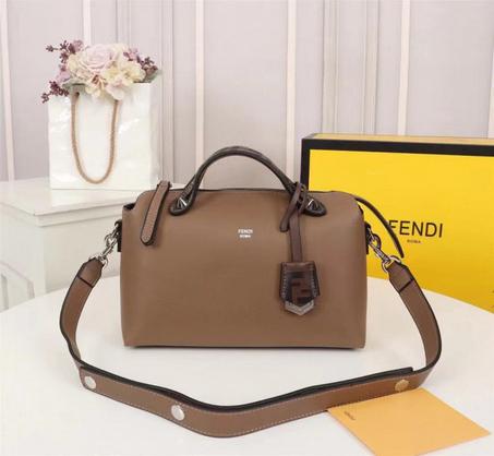 Fendi Brown Crocodile and Leather Small By The Way Shoulder Bag