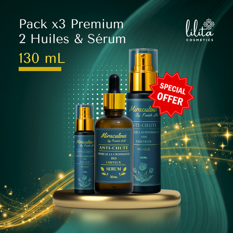 Pack Trio Premium : 2 Huiles + Sérum