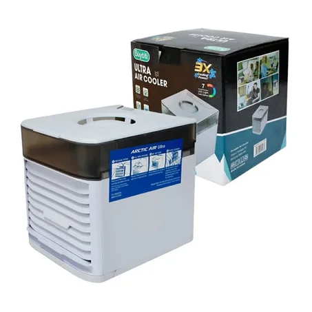 مكيف هواء محمول ULTRA AIR COOLER مع إضاءة LED، ومروحة تبريد USB، ومرطب شخصي بثلاث سرعات، 500 مل، للمكتب والمنزل