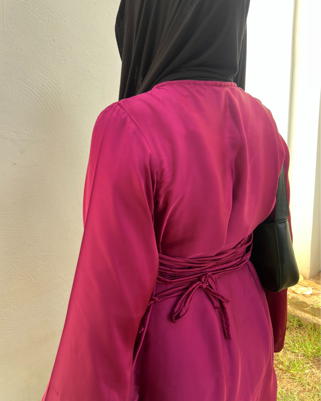 Robe satin de soie rose