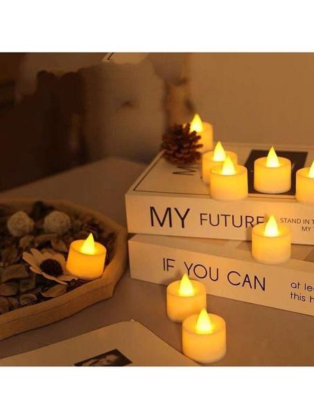 Bougie électronique sans fumée. Bougie clignotante à LED. Alimenté par batterie 12 pcs