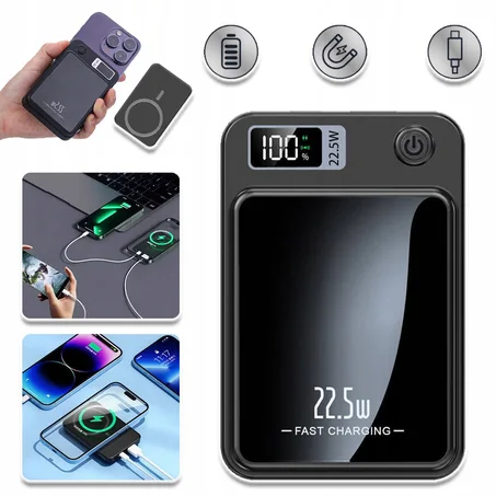 MageSafe Power Bank ✔️ 10000mAh | ⚡ 22.5W شحن سريع | 🧲 مغناطيسي | 📱 مناسب لكل الهواتف