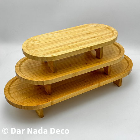 Mini table ovale en bambou