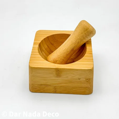 Mortier et pilon en bambou