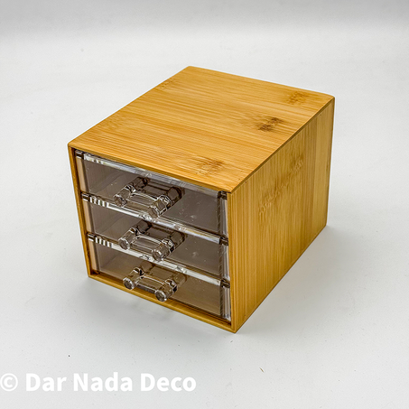 Boîte à bijoux 3 tiroirs en Bambou