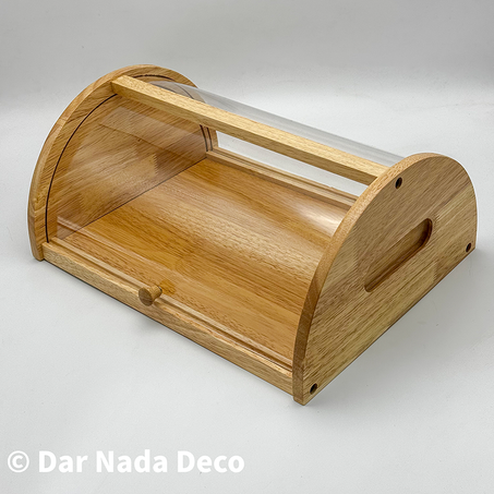 Boîte à pain en bambou avec volet roulant