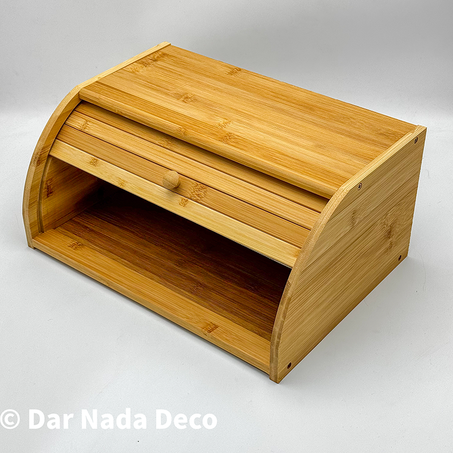 Boîte à pain en bambou avec couvercle à rouleau