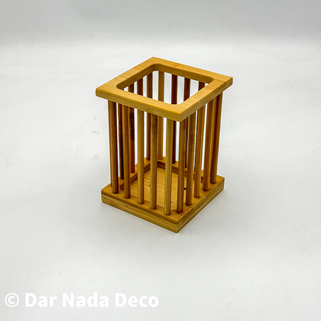 porte couvert carré en bambou