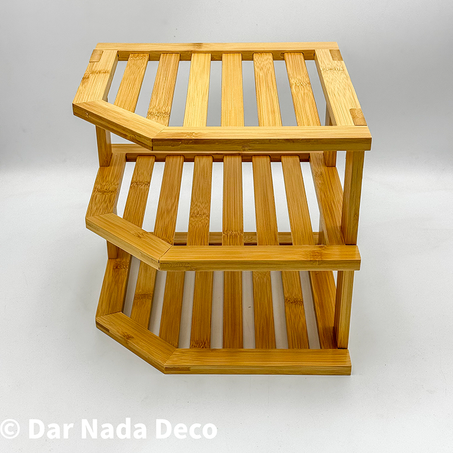 support de coin 3 etages en bambou