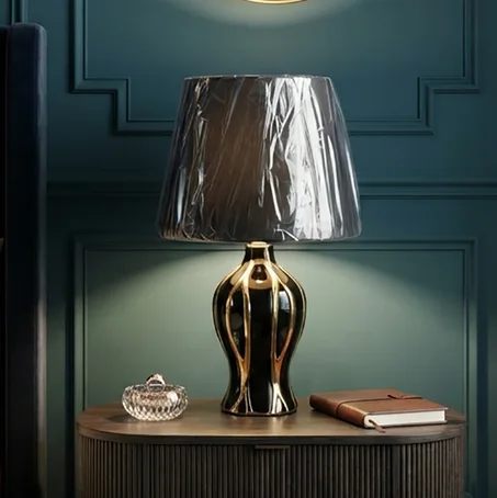 Lampe de chevet ceramique noir
