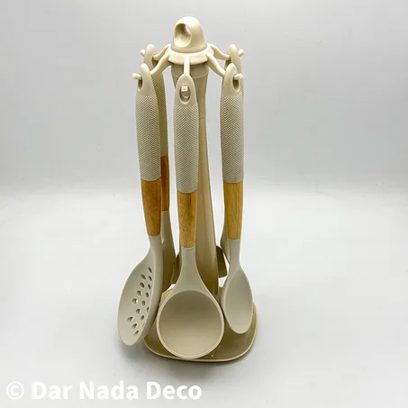 Set d’Ustensiles de Cuisine 7 Pièces avec Support