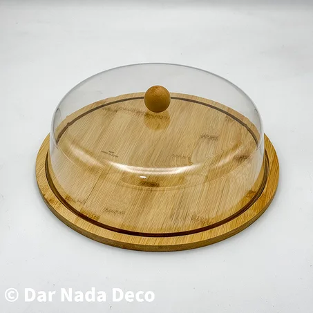 Cloche à gâteau en bambou avec couvercle akrilik