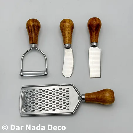 Set à fromage inox & bois – 4 pièces