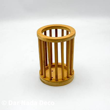 Porte couvert rond en bambou