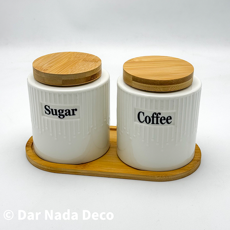 Boîtes à café et sucre en céramique