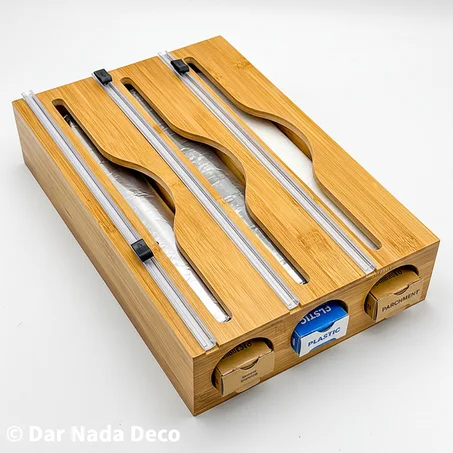 Distributeur de papier aluminium/film en bambou