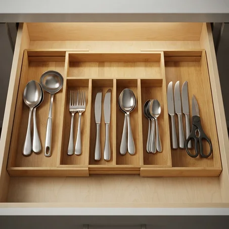 Organisateur Tiroir extensible Bambou